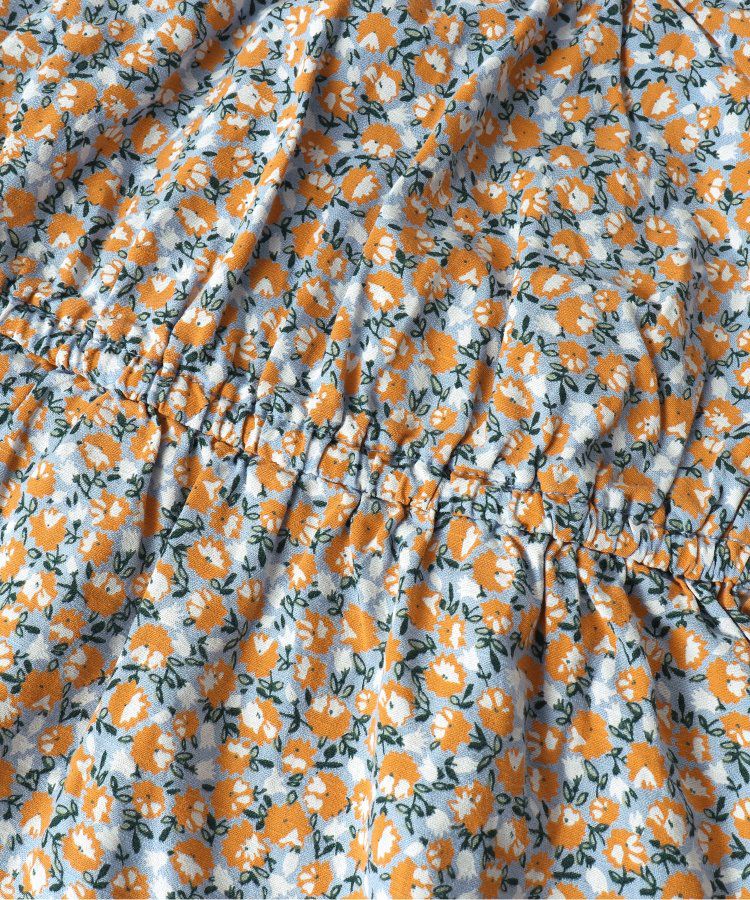 日本 apres les cours - 袖緞帶滿版印花束腰洋裝-格紋-黑白