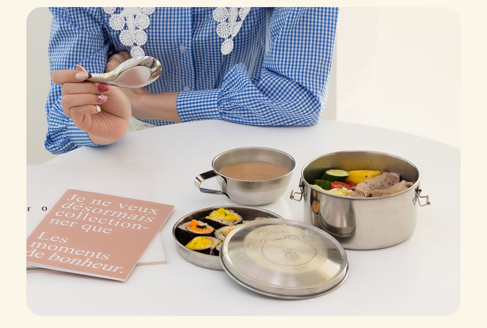 Hiromimi - LINE FRIENDS不鏽鋼圓形便當盒