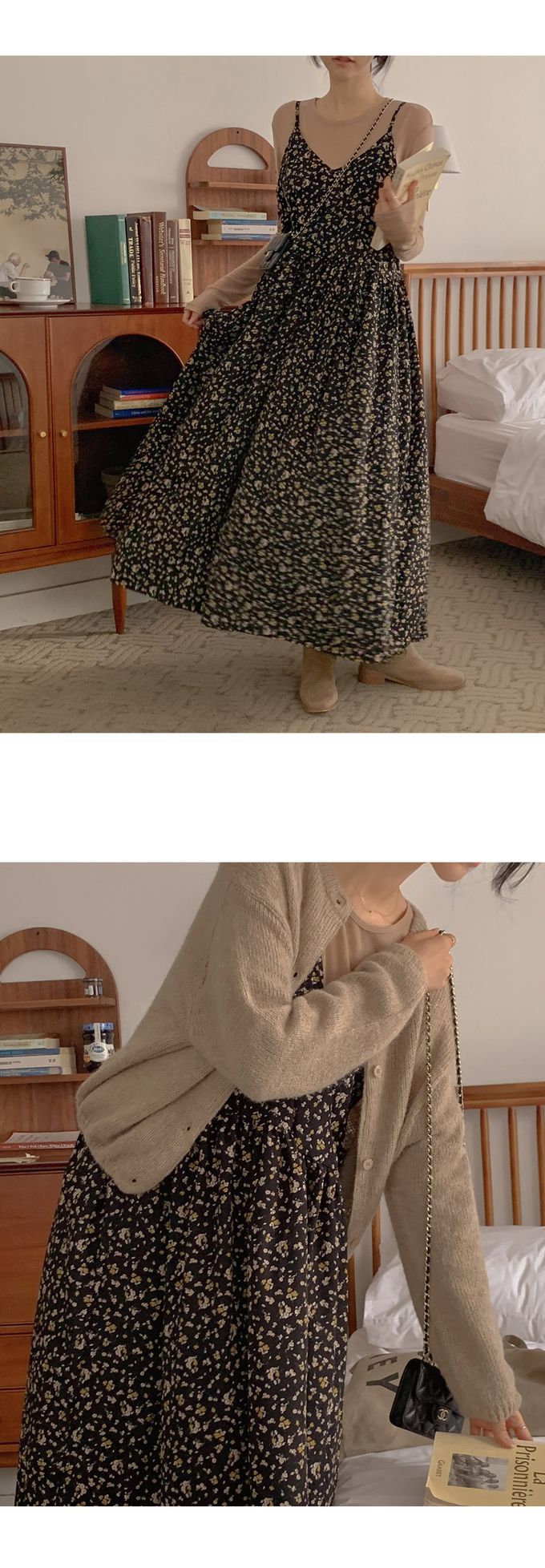 韓國女裝代購 - 搭配必備！極簡薄透長袖上衣-拿鐵咖 (FREE)