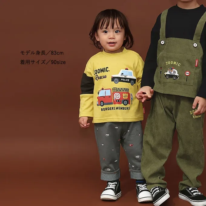 日本 ZOOLAND - 熊熊救援隊 立體翻翻長袖上衣-藍