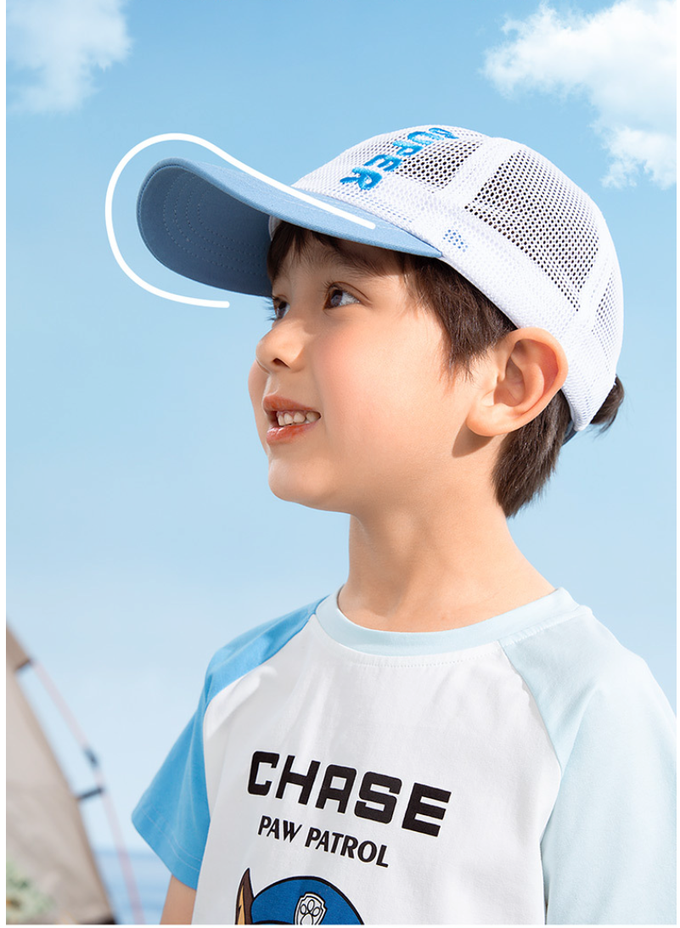 汪汪隊兒童立體造型防曬遮陽帽-卡通人物-阿奇-淺藍色