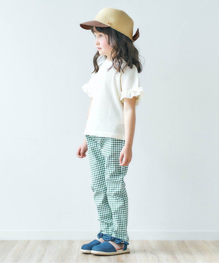 日本 apres les cours - 後大蝴蝶結抗UV時尚藤編帽-粉紅