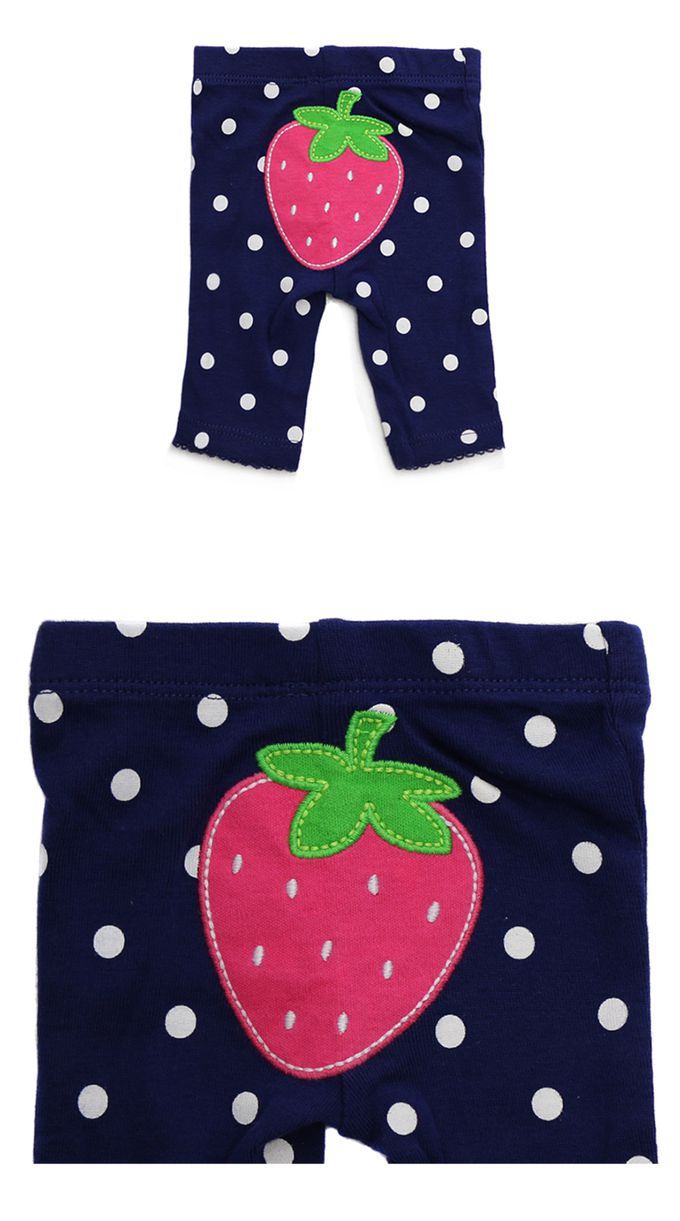 美國 Carter's - 小草莓貼布短袖背心包屁衣+長褲彌月3件組 (NB)