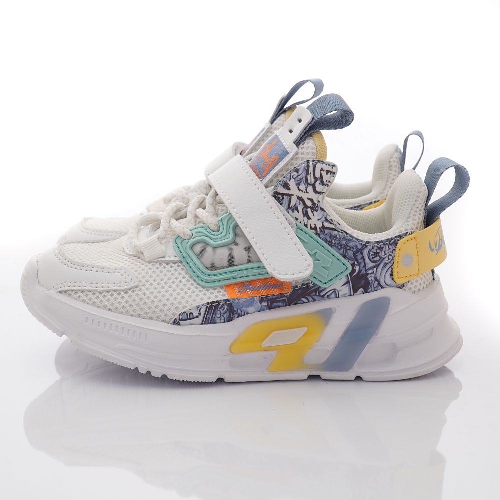 輕巧運動款(中大童段)-運動鞋-白綠