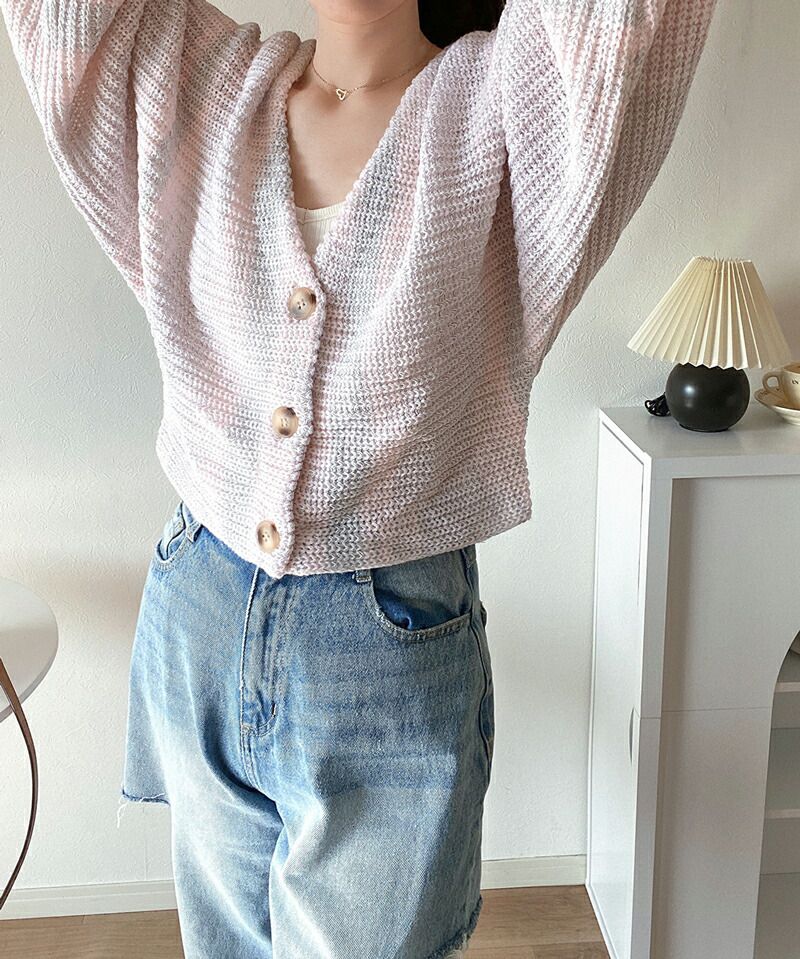 日本 Classical Elf - 可愛2WAY短版針織外套-淺米杏