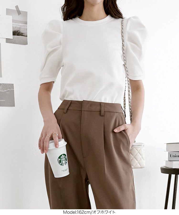 日本 Kobe Lettuce - 優雅抓皺羊腿袖上衣-黑