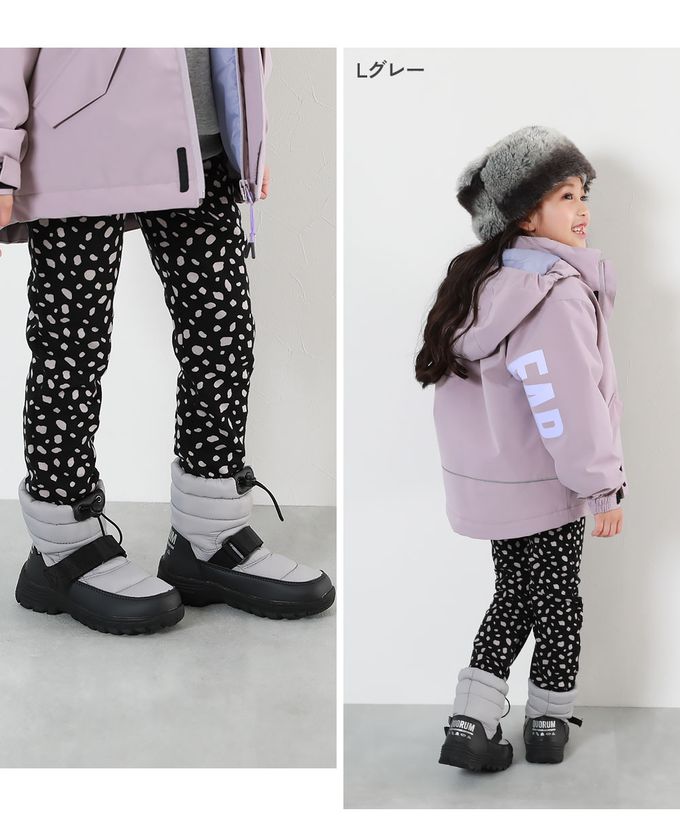 日本 devirock - 防滑防潑水可調鬆緊雪靴-灰