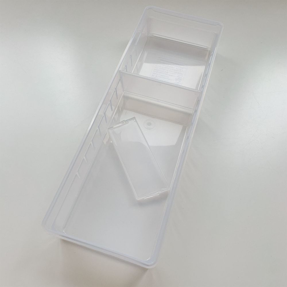 理理 liil - 韓國HICKIES 視覺淨化抽屜分隔收納盒-寬-透明 (長34.8x寬12x高5cm)