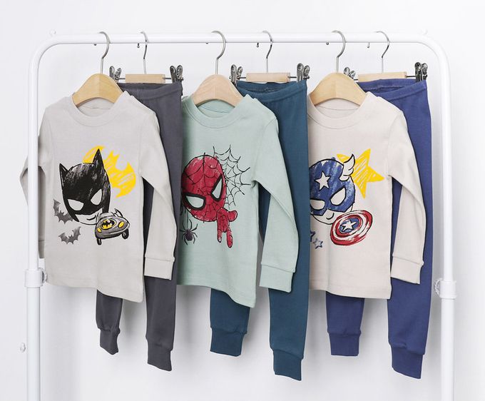 韓國 Mellisse - 韓製30支純棉柔軟長袖家居服-蝙蝠俠