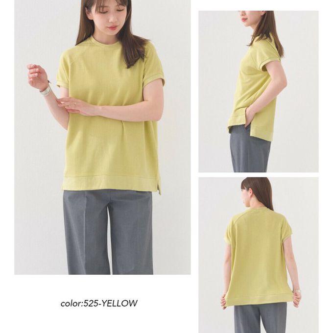 日本 OMNES - 接觸冷感 側開叉休閒短袖上衣-薰衣草