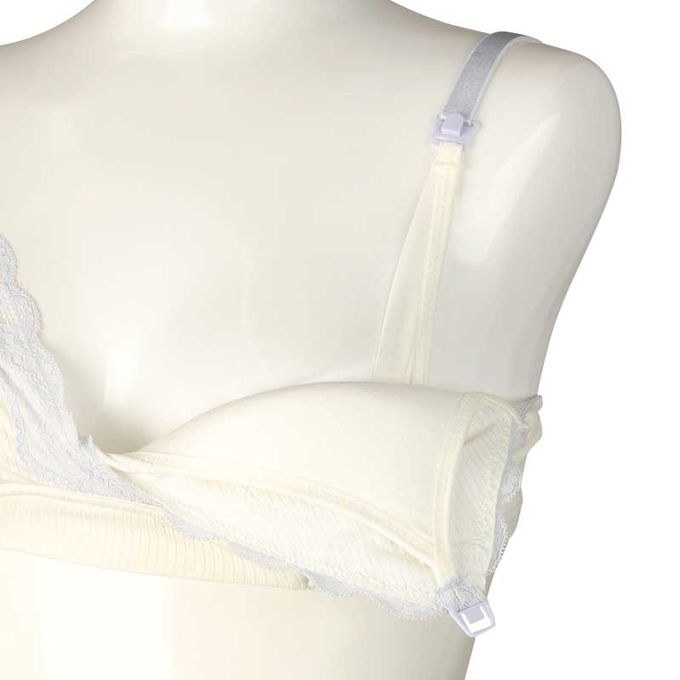 akachan honpo - 自然服貼胸罩-羅紋-米白色