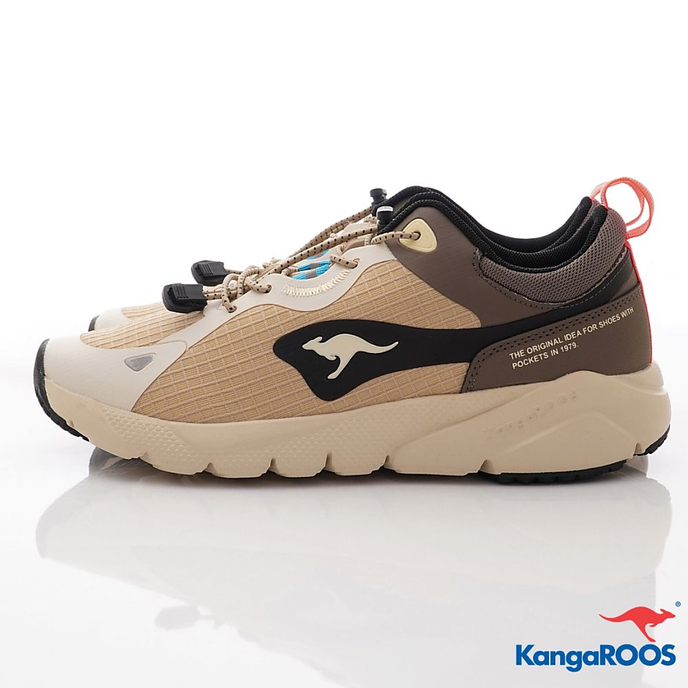 KangaROOS - 美國袋鼠鞋男段束口設計 防潑水跑鞋-運動鞋-卡其