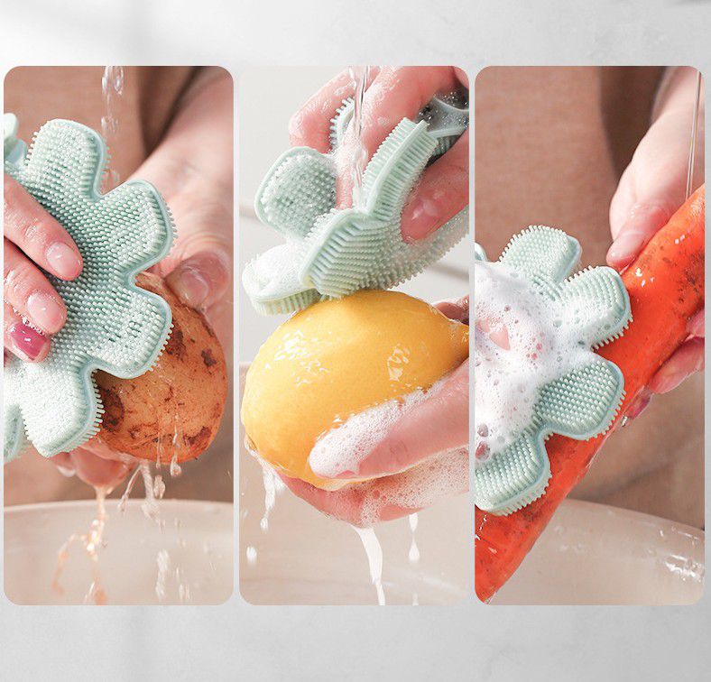 溫柔去污矽膠清潔刷-愛心-薄荷綠