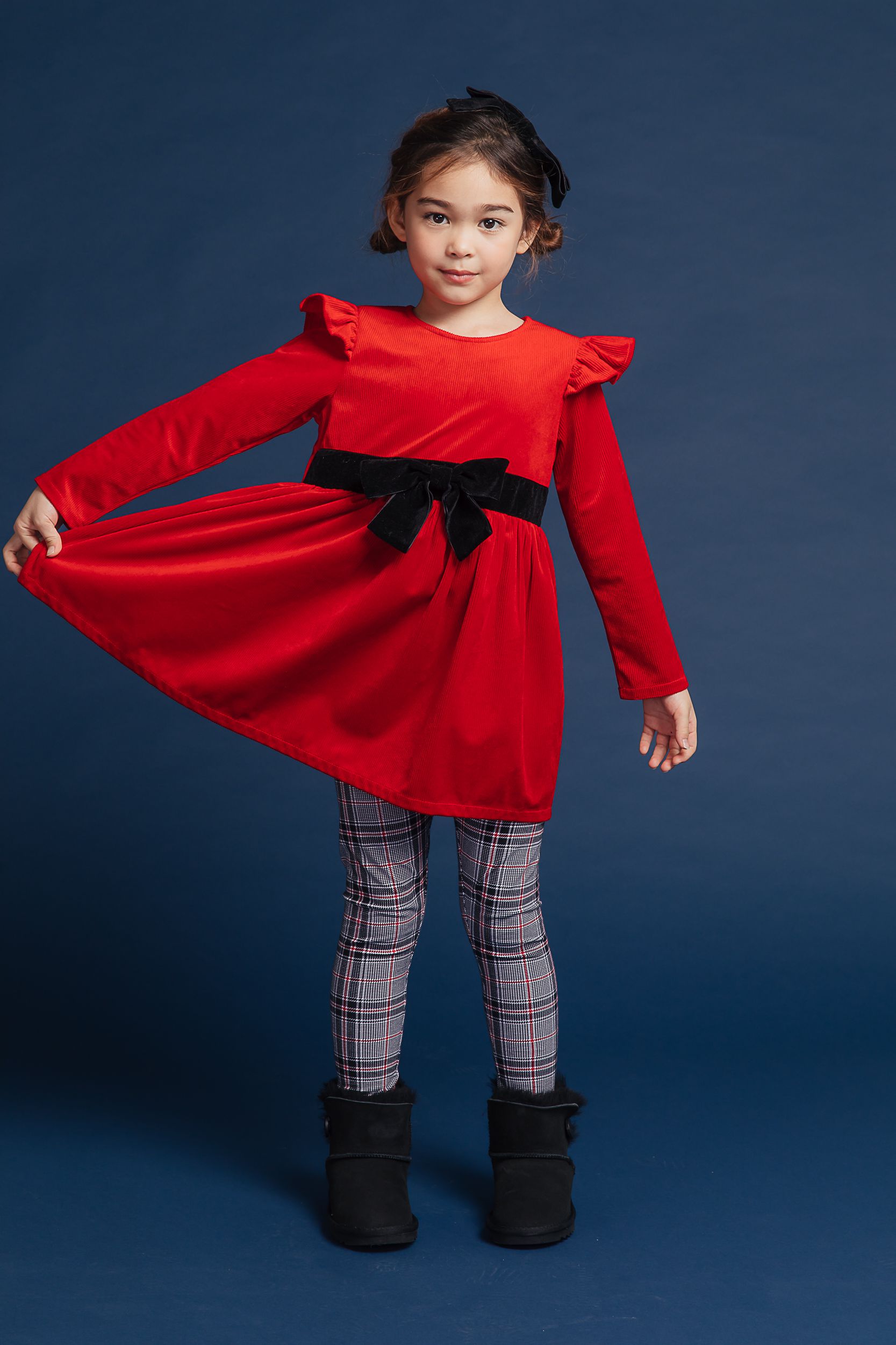 Love, Charlotte - 大蝴蝶結紅洋裝-大蝴蝶結紅色洋裝-內含洋裝+髮夾+內搭褲