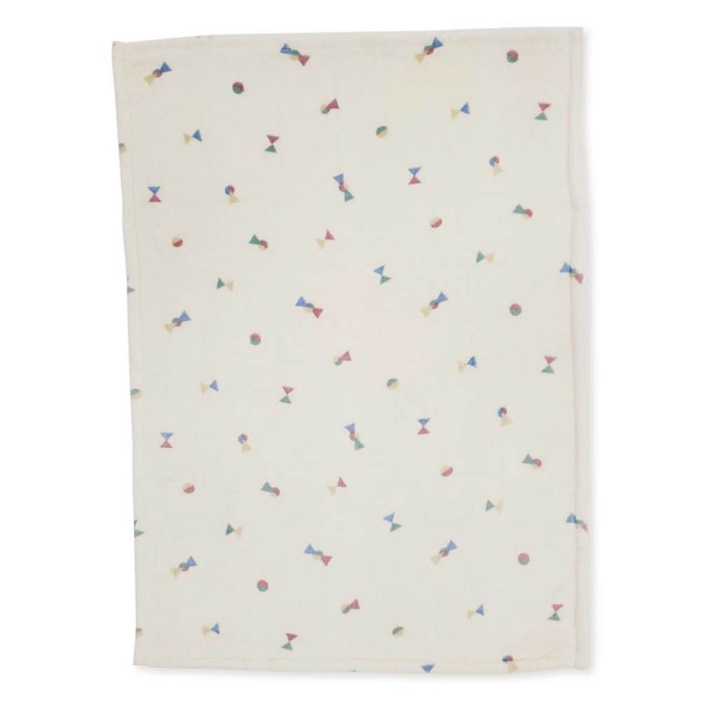 柔軟毛毯-幾何學-象牙白色 (70×100cm)