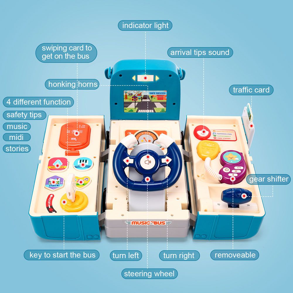 CuteStone - 兒童仿真模擬駕駛遊戲巴士玩具