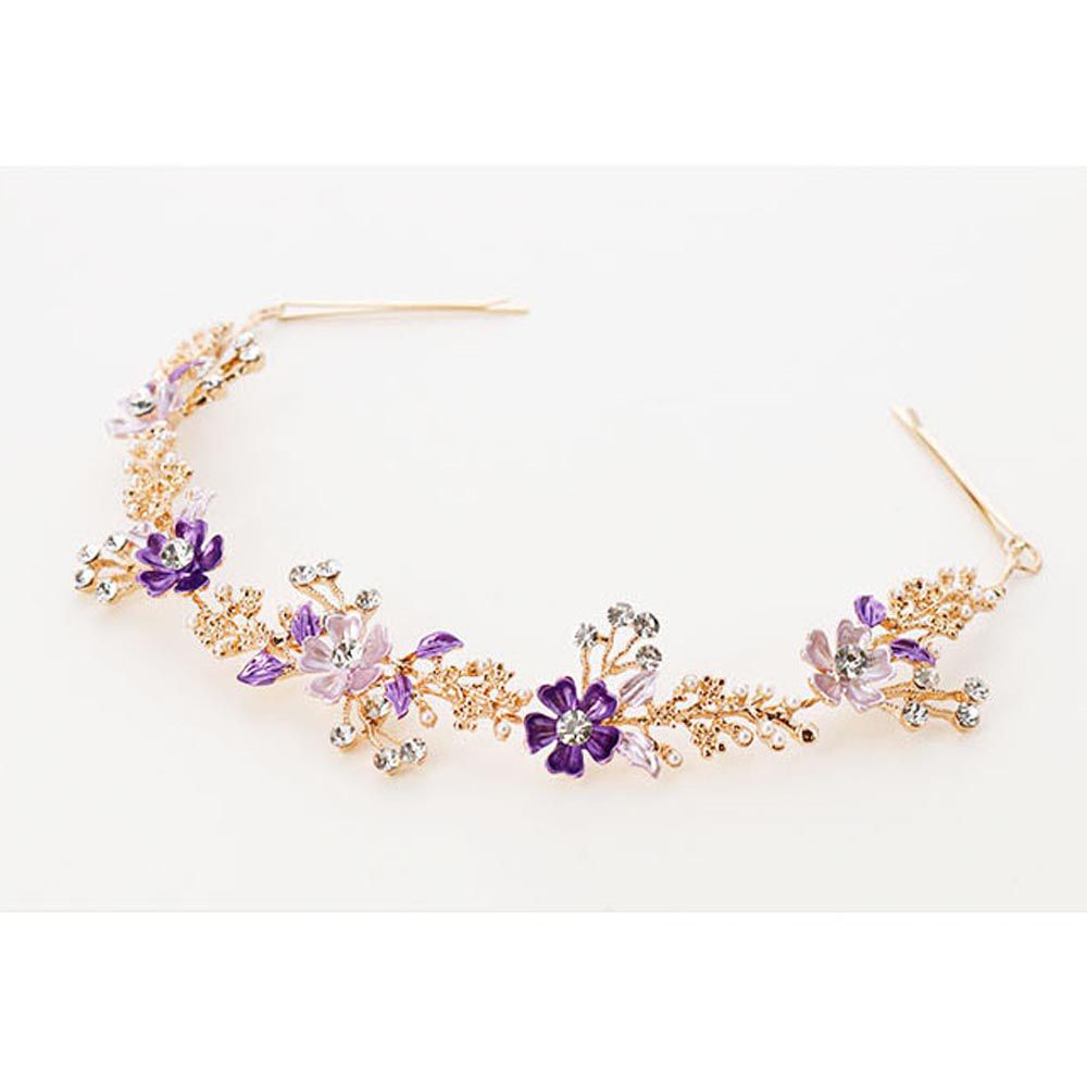 日本 Catherine Cottage - 細緻水鑽感花仙子造型髮箍-紫羅蘭