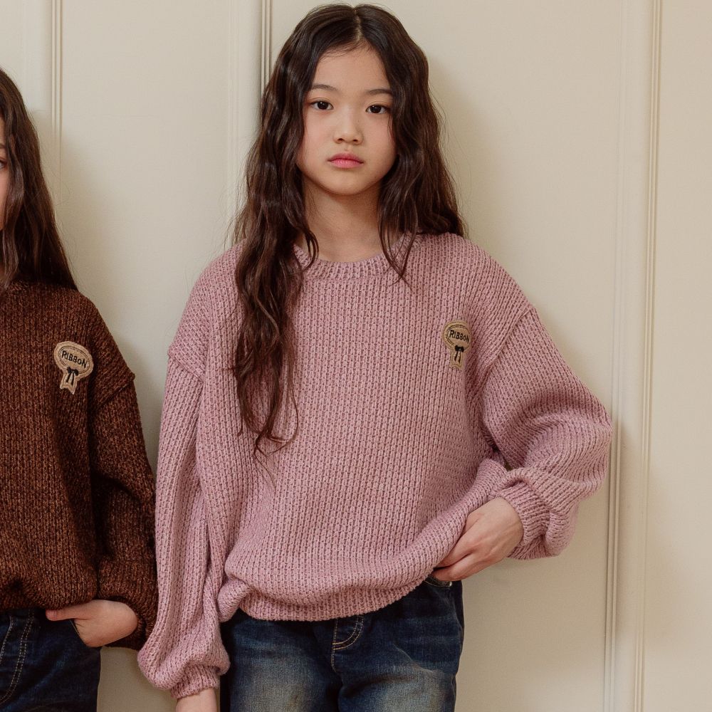 sm2 經典版型長袖針織上衣-藕粉