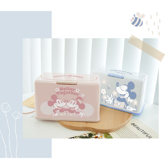 收納王妃 - 迪士尼 Disney【好夥伴米奇米妮】50入口罩收納盒 衛生紙盒 濕紙巾盒 塑膠收納 內建彈簧自動向上