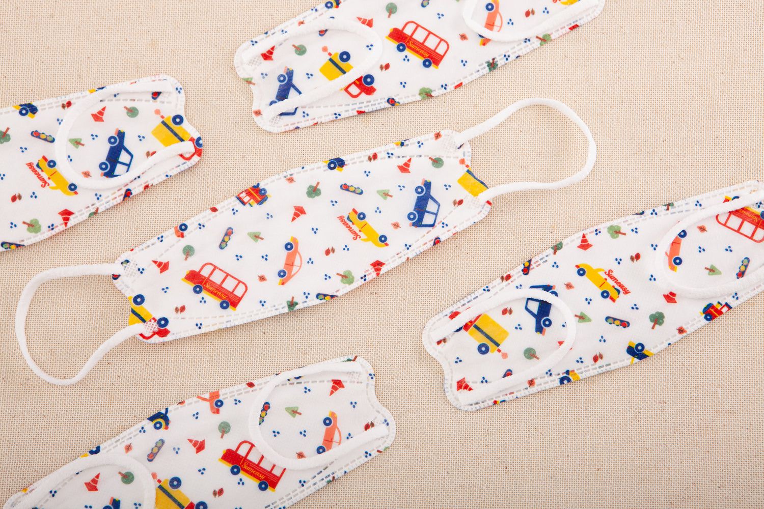 順易利口罩 SUMEASY - 兒童4D醫用口罩-小車車 (約18cm x 7cm，6-12歲適用)-10入