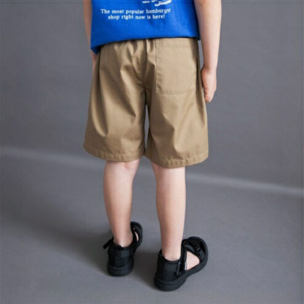 挺版帥氣百搭五分褲-素色-卡其