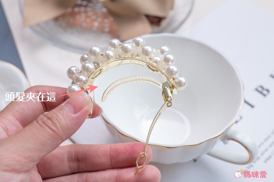 氣質珍珠彈簧夾