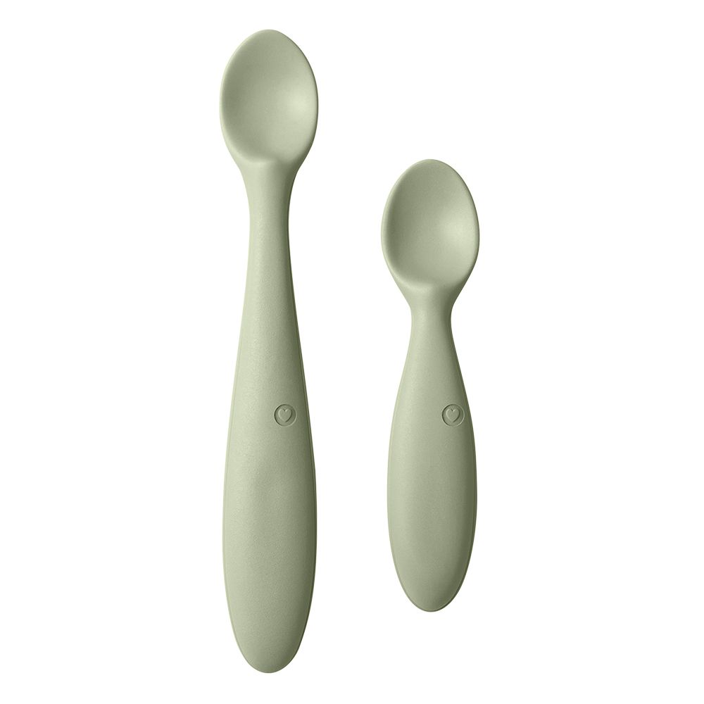 丹麥BIBS - Spoon Set 學習湯匙-灰綠-2入