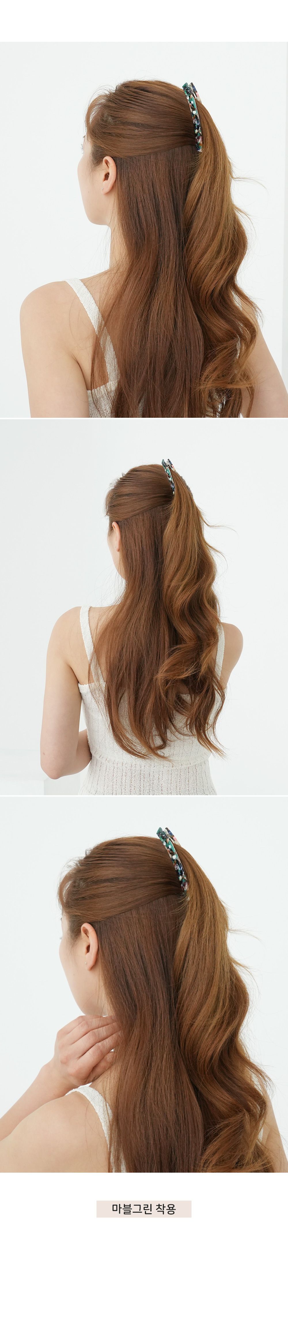 韓國 Soo&Soo - 正韓製CREATION FRANCE扣式髮夾-黑