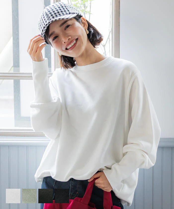 日本 COCA - 休閒寬版澎澎長袖上衣-石墨灰