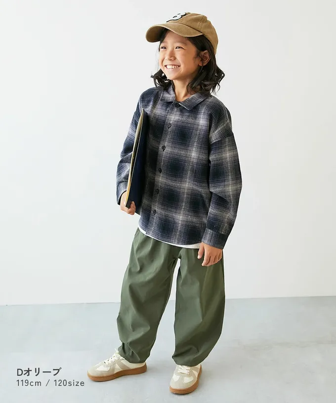 日本 devirock - 彈性斜布紋寬鬆氣球長褲-黑