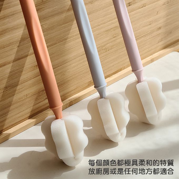 正韓 hibee - 極柔細水壺/杯子/保溫瓶/奶瓶 萬用海綿刷(5入組)_雲朵款-HFB003
