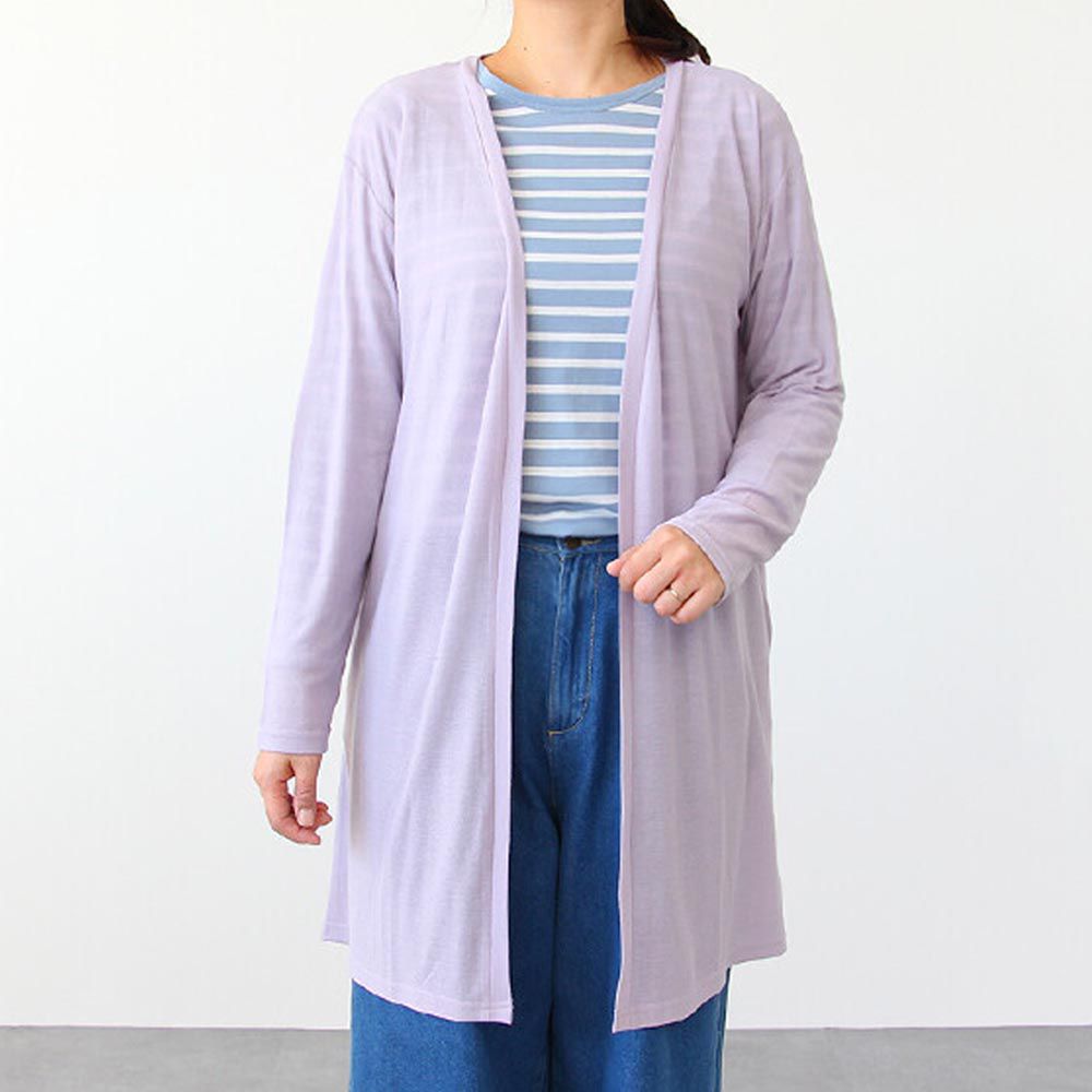 日本涼感服飾 - 夏日人氣 抗UV輕薄防曬外套-長版-薰衣草
