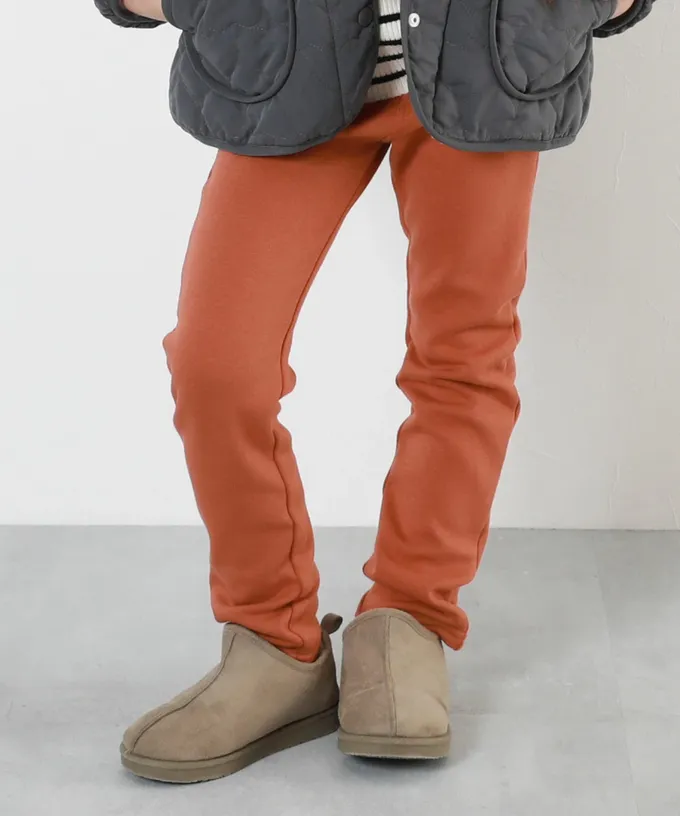 日本 devirock - RICH WARM 刷毛保暖合身長褲-灰粉紫