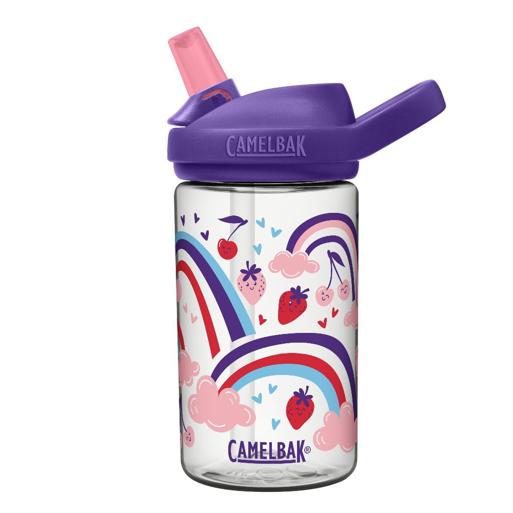 CamelBak - EDDY+ 兒童吸管運動水瓶-草莓彩虹 (400ml)-156g