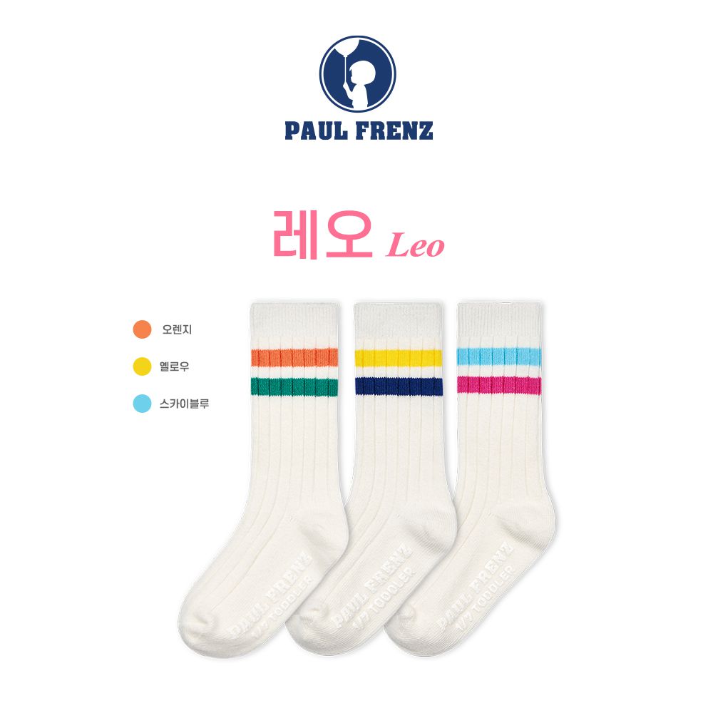 韓國 PAUL FRENZ - (3入組)韓製彈力中長筒襪-LEO
