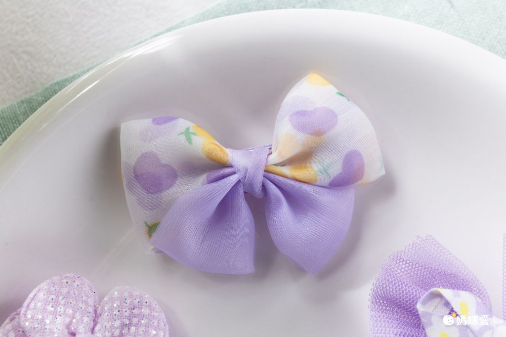 甜美網紗小清新布藝髮夾(10入組)-黃色