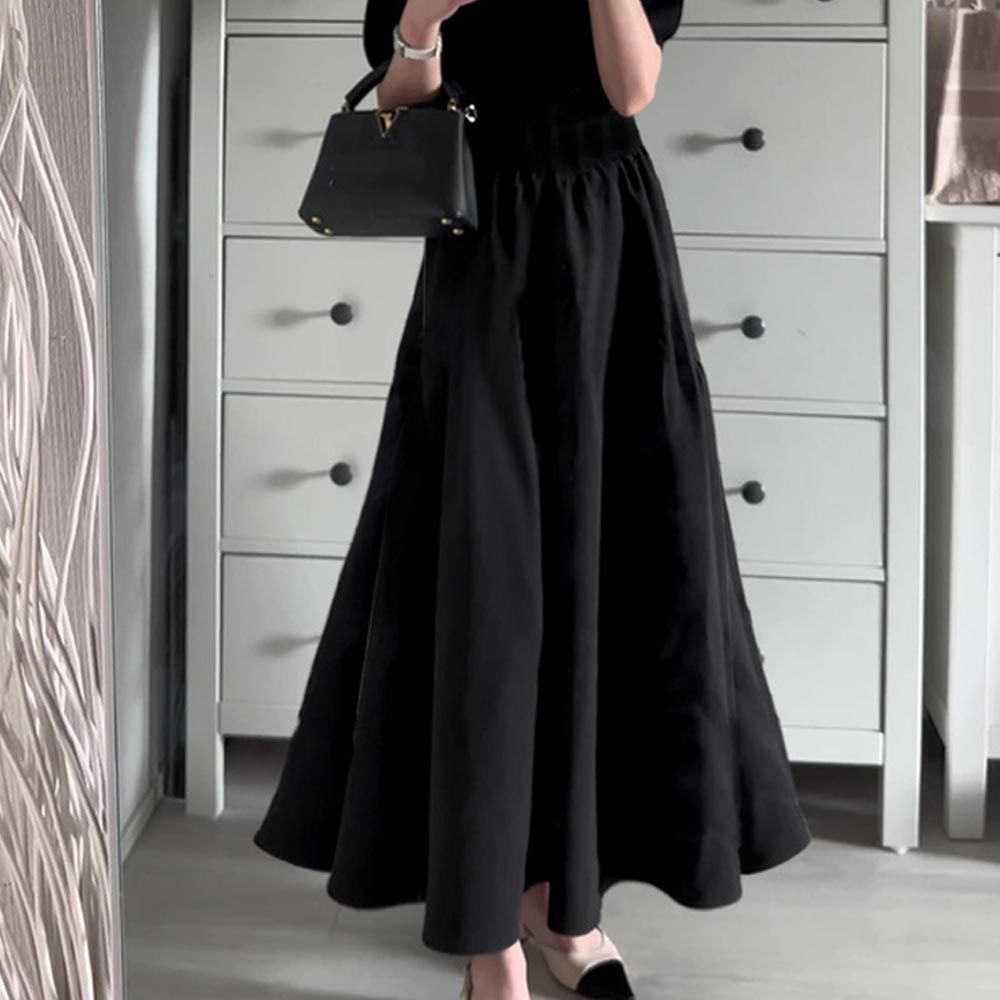 日本 GRL - 熱銷定番 百搭透氣修身長裙-經典黑