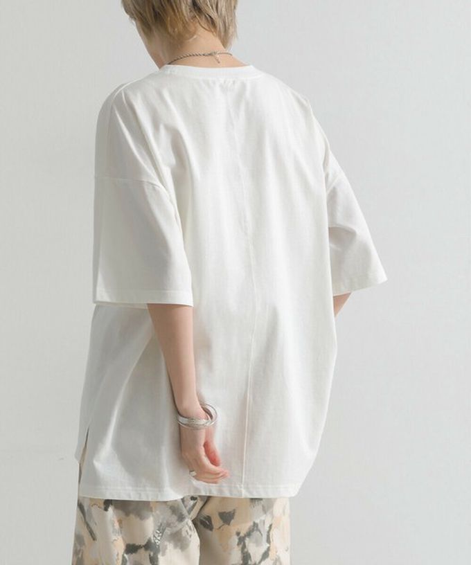 日本 le colis - 天竺棉蕾絲CHEER落肩短袖上衣-黑