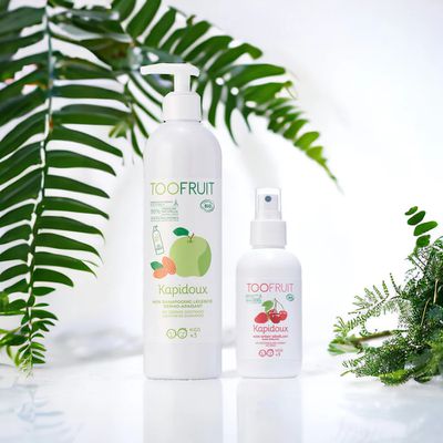 法國 TOOFRUIT - 果漾兒童每日護髮組-果漾兒童青蘋無矽洗髮精400ml + 果漾兒童輕柔護髮噴霧125ml