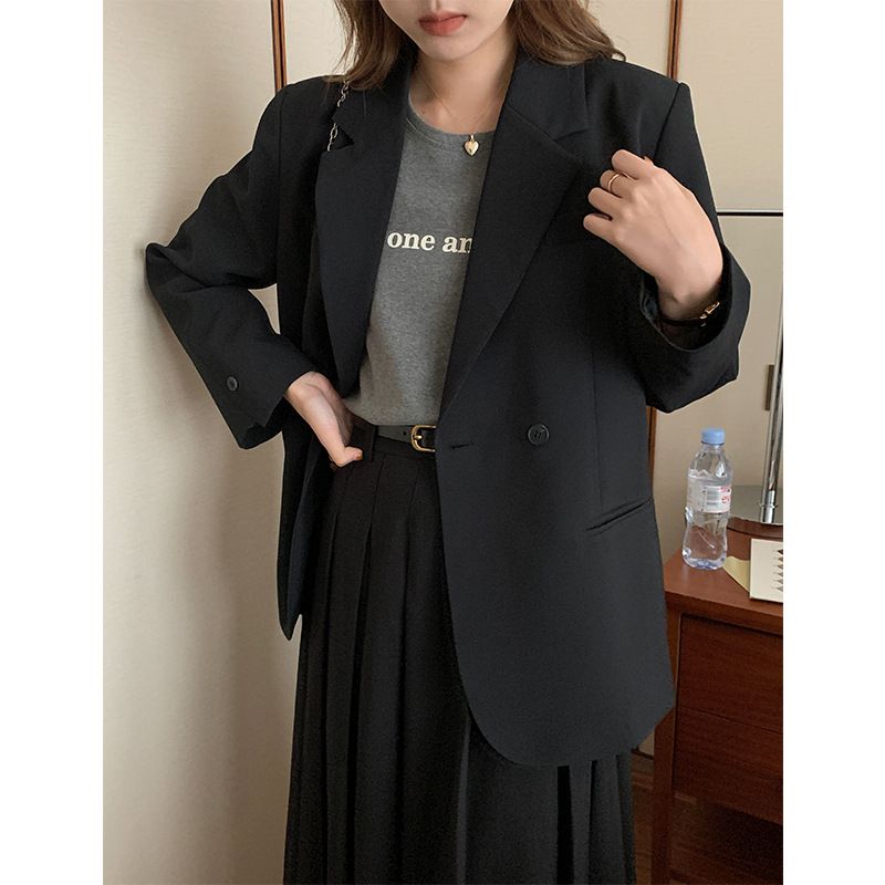 寬鬆顯瘦西裝小外套(送小包包)-卡其綠 (均碼)