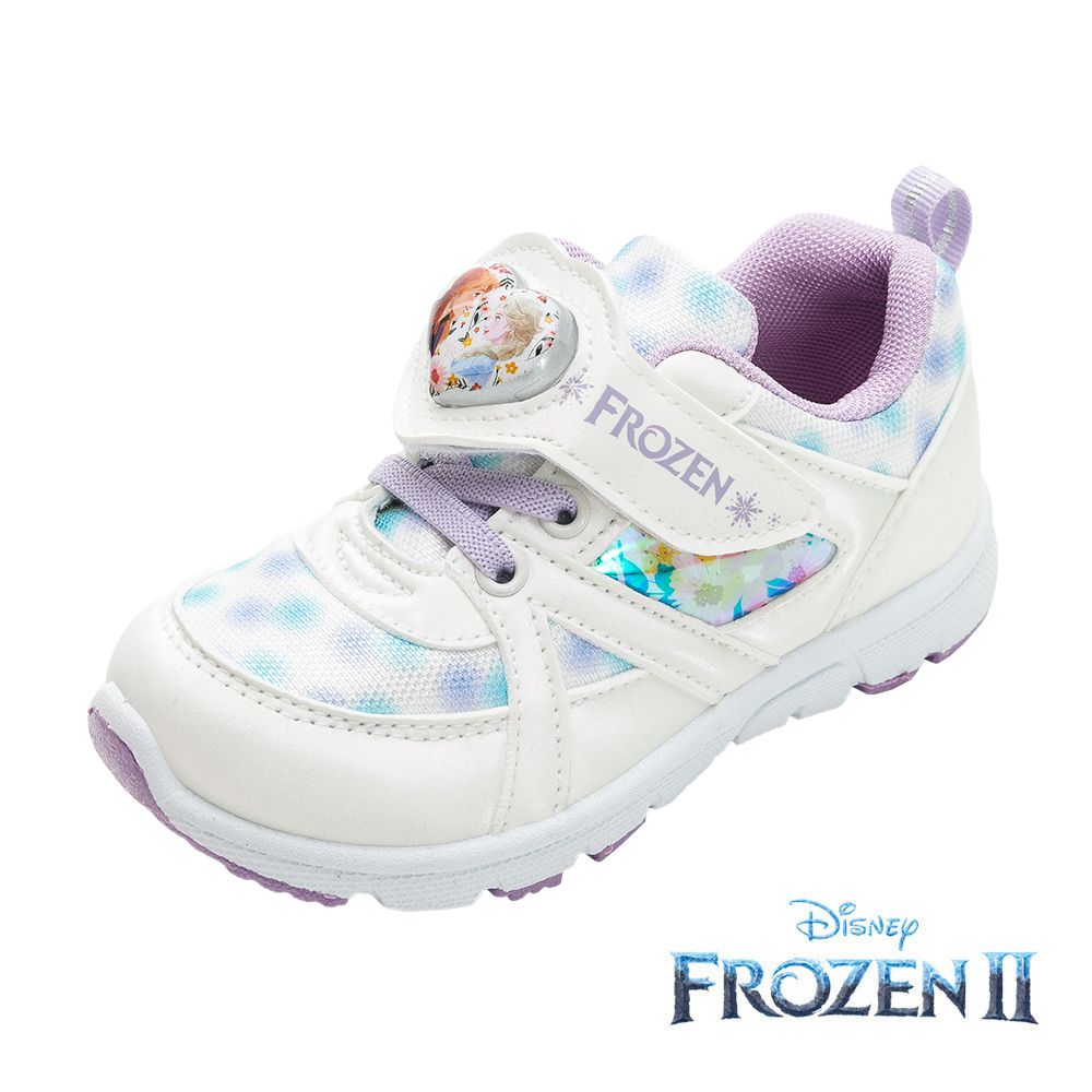 迪士尼Disney - 冰雪奇緣 童鞋 電燈運動鞋 FNKX37459-排汗透氣易穿脫-白-(中大童段)