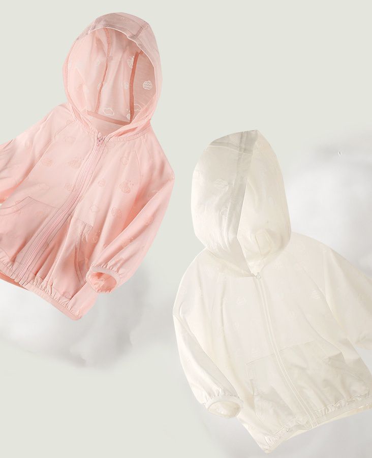 輕薄防風連帽外套-雲朵-粉色