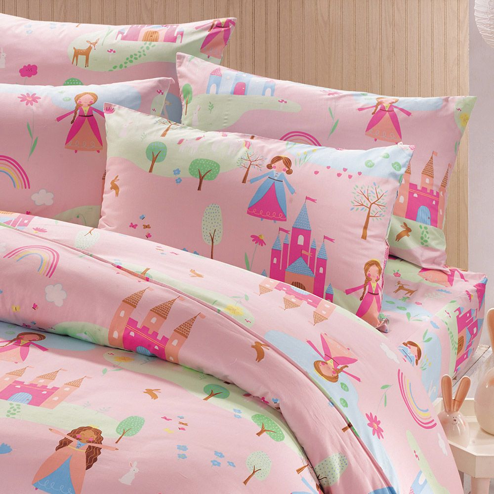 雙人床包枕套組 防蹣抗菌100%美國棉-莉雅公主