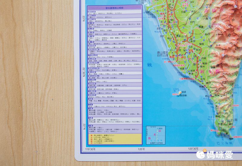 台灣百岳地形圖-立體圖 (54.5 x 39.3 cm)