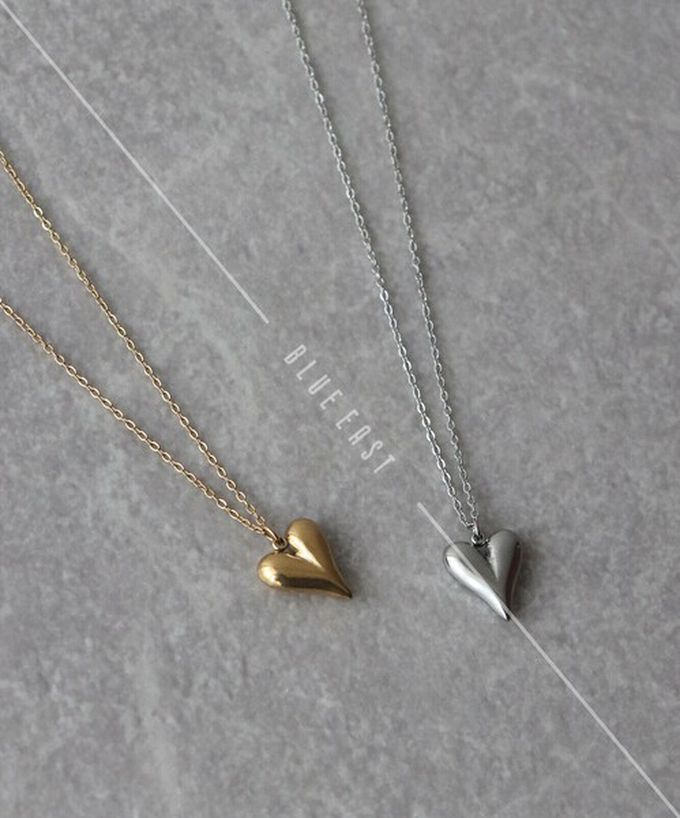 日本 BLUE EAST - 韓國製 成熟感愛心墜飾項鍊-金