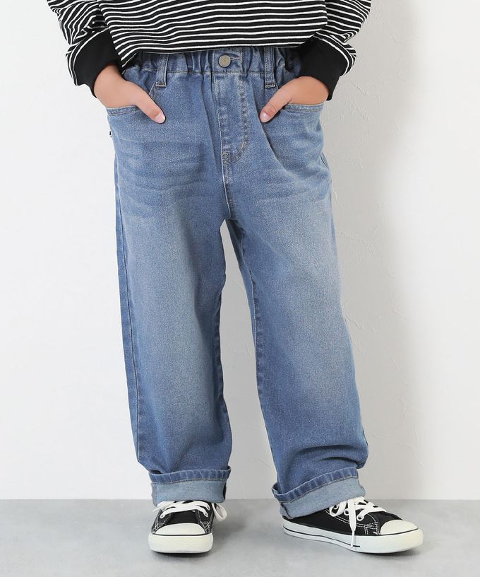 日本 devirock - RAKU DENIM 舒適丹寧褲-寬鬆直筒-深靛藍