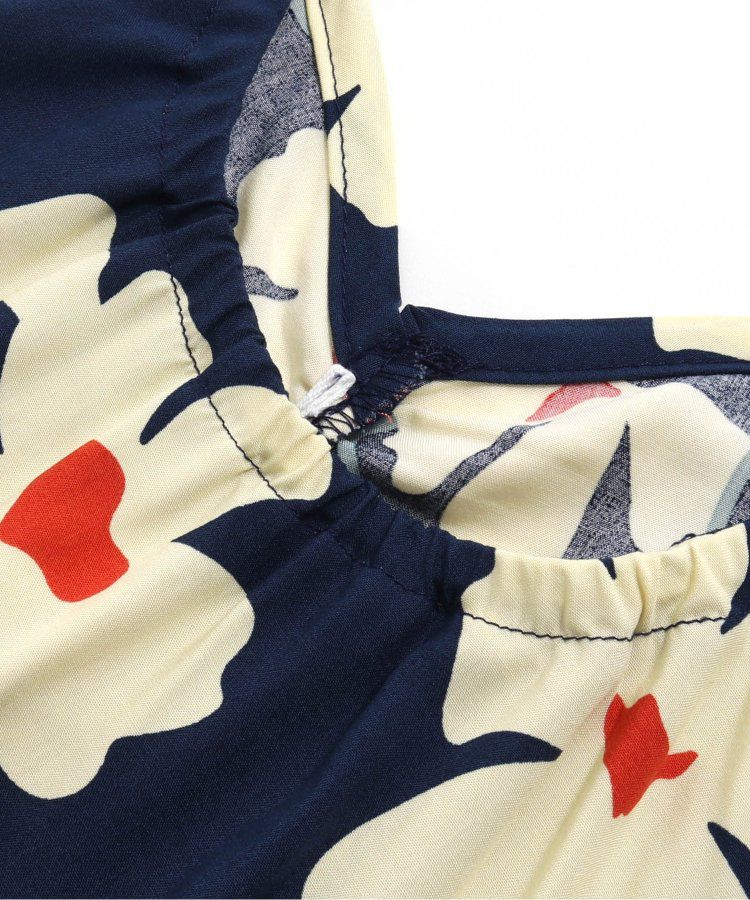 日本 BREEZE - Aloha夏日風格吊帶裙-大白花-海軍藍