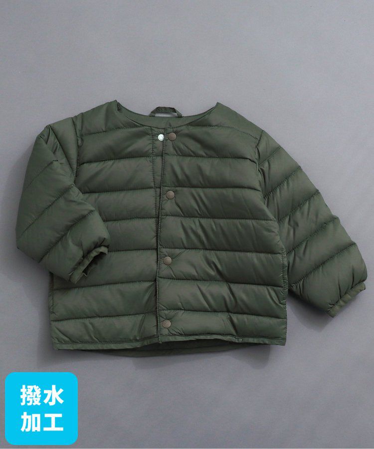 日本 BREEZE - 潑水加工 百搭素色圓領羽絨外套-黑