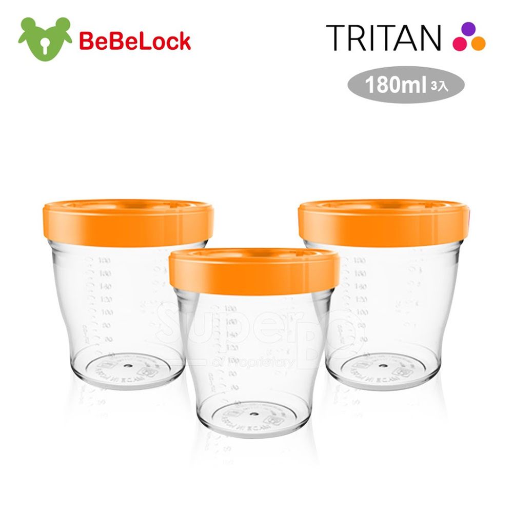 韓國BeBeLock - Tritan儲存杯(3入/180ml)-橘