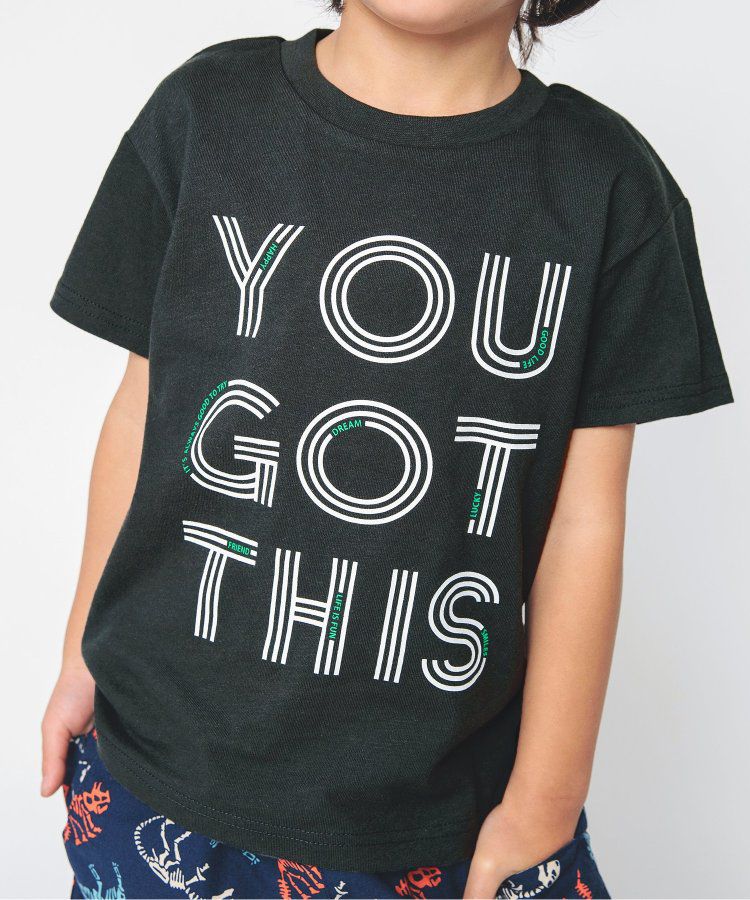 日本 BREEZE - 美式休閒風印花短袖上衣-GOOD DAY-檸檬黃